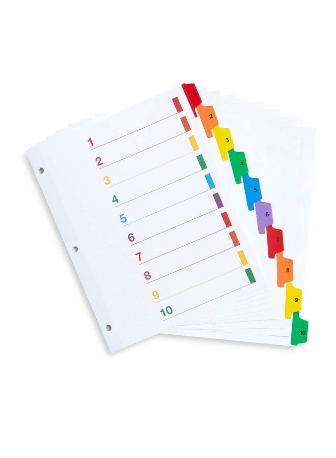 بلو سوميت سابلايز 10 فواصل لملفات علامات التبويب لـ 3 مجلدات حلقية أو فواصل لموضوع دفتر الملاحظات مع علامات تبويب مرقمة متعددة الألوان تتضمن جدول محتويات قابل للتخصيص وفهرس 6 مجموعات - Image 5