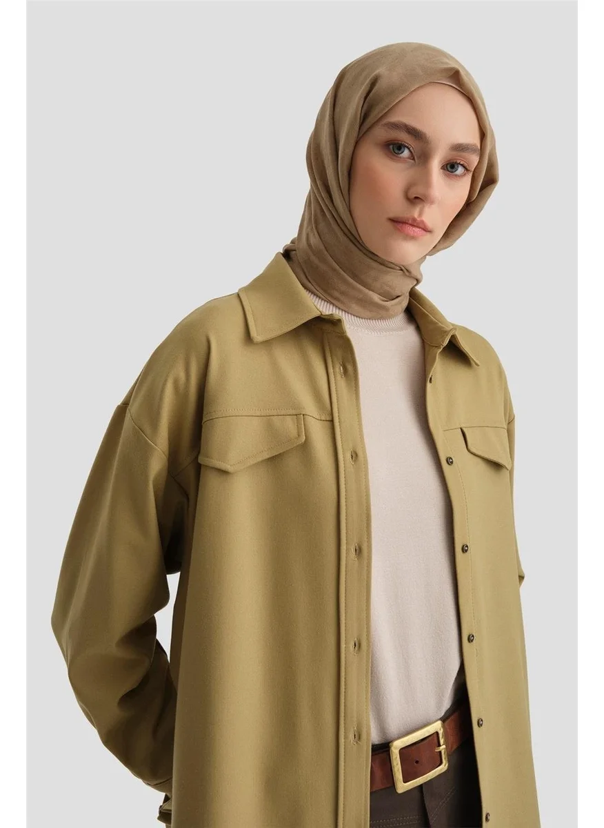 ARMINE Cuff Belt Detailed Shirt 24K3606 Olive