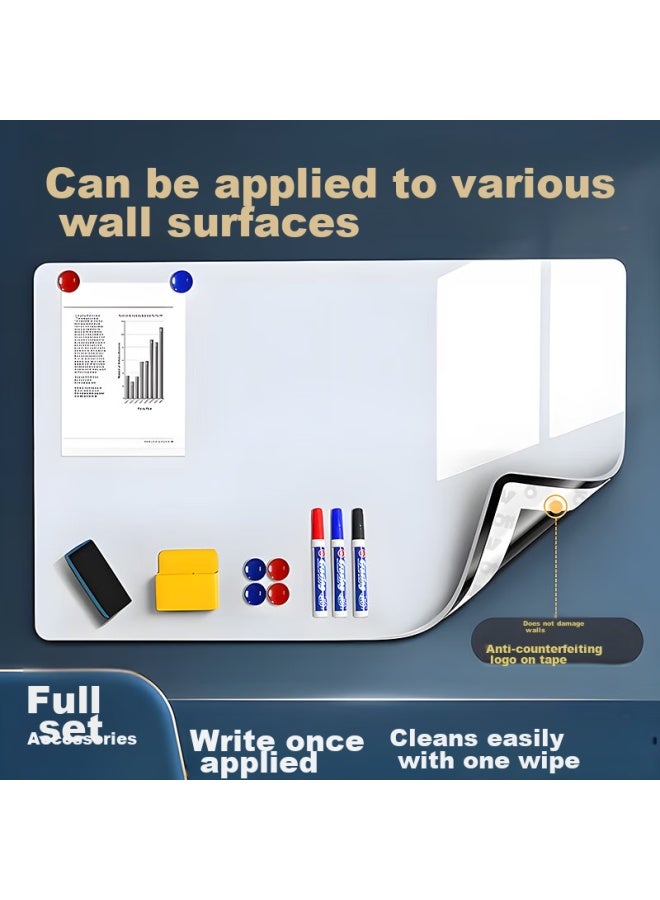 X100cm Whiteboard Wall Sticker, Non-damaging To Walls, Removable, Magnetic, Soft Whiteboard, Writing Board, Hanging Small Blackboard, Office Meeting Teaching, Home Use, Erasable Small Whiteboard Paper - Image 1