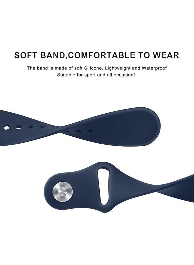ELTRAZONE Navy Blue Soft Silicone Sport Band for Samsung Galaxy Watch 6 (40mm/44mm) & Galaxy Watch 6 Classic (43mm/47mm) - 20mm Replacement Strap for Men and Women - Image 3