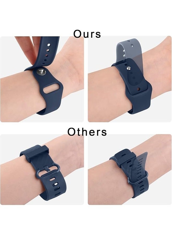 ELTRAZONE Navy Blue Soft Silicone Sport Band for Samsung Galaxy Watch 6 (40mm/44mm) & Galaxy Watch 6 Classic (43mm/47mm) - 20mm Replacement Strap for Men and Women - Image 4