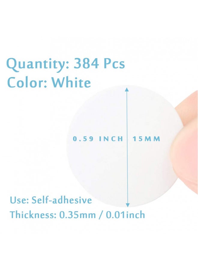 Yining Self-Adhesive Screw Hole Stickers, 384pcs-0.59inch/15mm Self-Adhesive Screw Covers Caps Dust Proof Sticker for Wood Screw-White (384pcs-0.59inch/15mm)  - Image 1