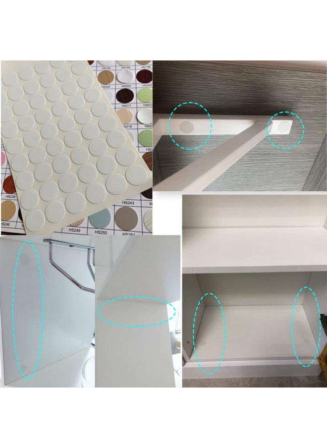 Yining Self-Adhesive Screw Hole Stickers, 384pcs-0.59inch/15mm Self-Adhesive Screw Covers Caps Dust Proof Sticker for Wood Screw-White (384pcs-0.59inch/15mm)  - Image 4