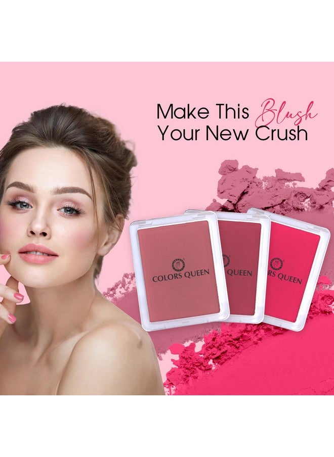 COLORS QUEEN - Sweet Cheek Matte Blush | Smooth Texture, Lightweight Long Lasting Matte Blusher Palette | Melts Effortlessly & Highly Pigmented Blusher Palette For Face Makeup (Shade - 07) - Image 1