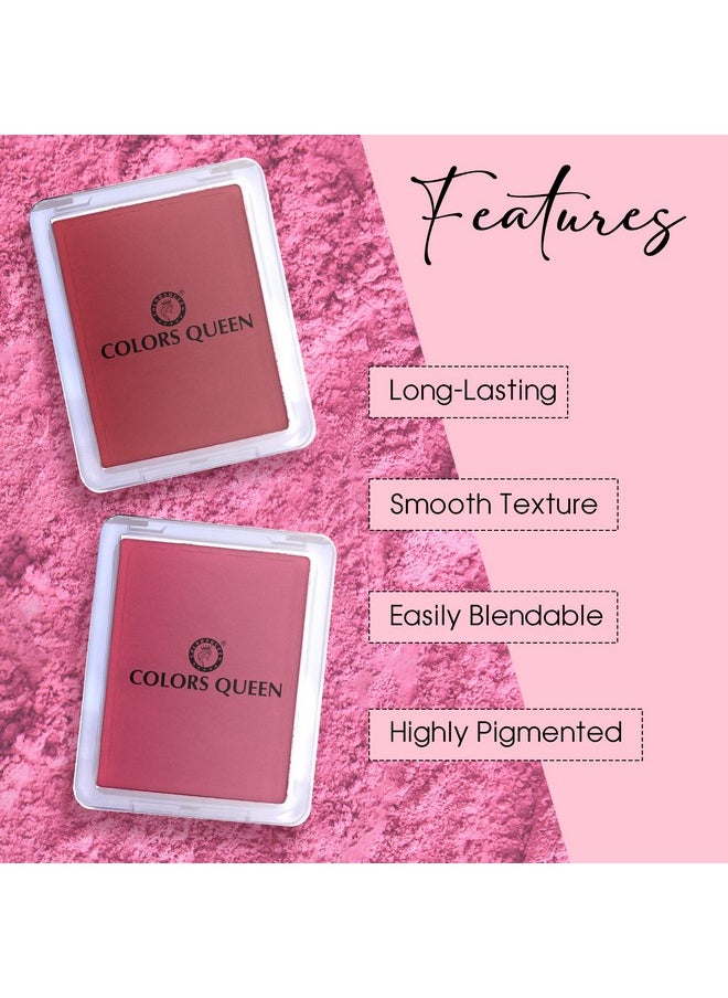 COLORS QUEEN - Sweet Cheek Matte Blush | Smooth Texture, Lightweight Long Lasting Matte Blusher Palette | Melts Effortlessly & Highly Pigmented Blusher Palette For Face Makeup (Shade - 07) - Image 1