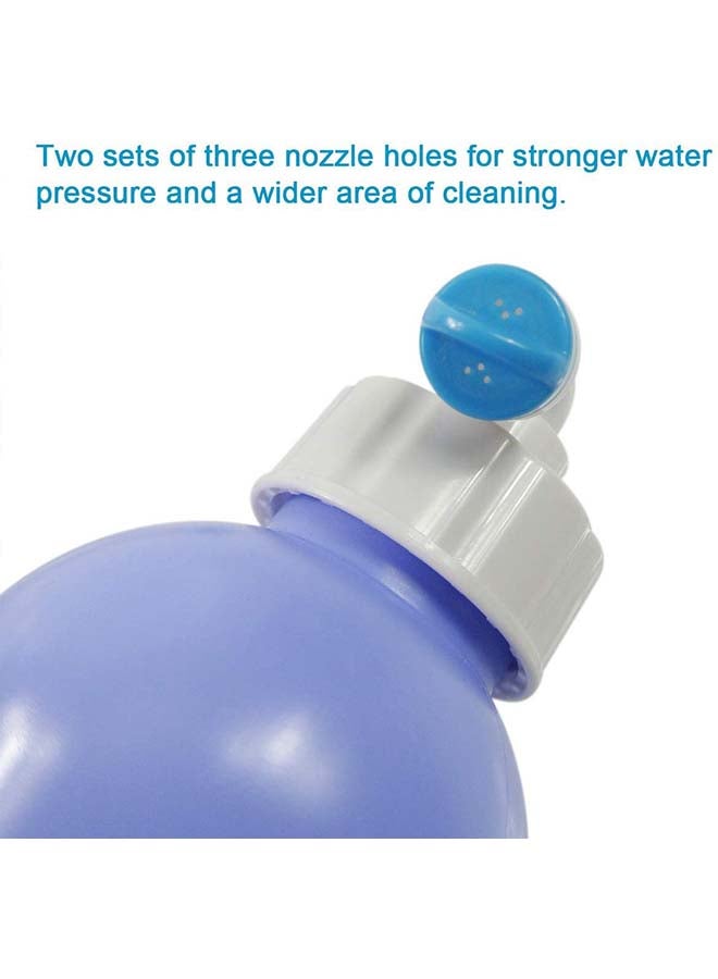 Loquat 3-Piece Travel Shattaf Handheld Bidet Bottle Set Light Blue/White 15x7cm - Image 4