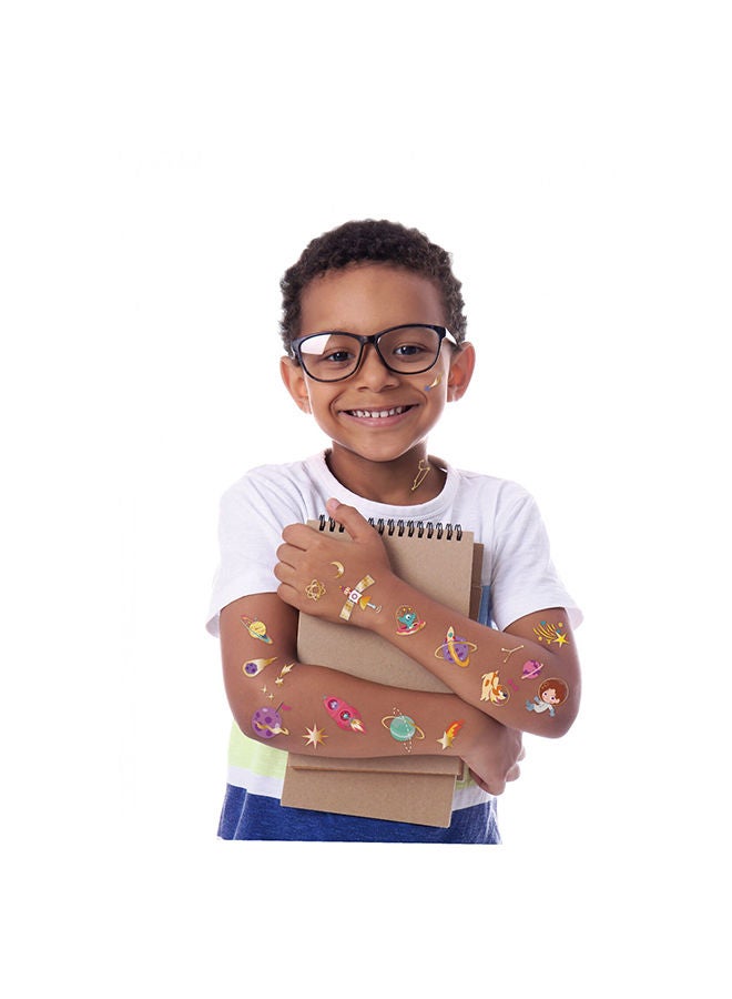 Avenir ملصق وشم فضاء 53 قطعة مجموعة من الوشوم المؤقتة حبر مائي عالي الجودة آمن وسهل التطبيق والإزالة يدوم 3-5 أيام للأطفال 3+ - Image 3