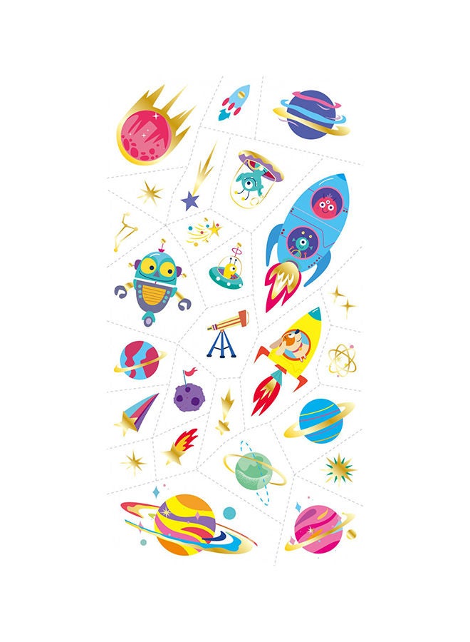 Avenir ملصق وشم فضاء 53 قطعة مجموعة من الوشوم المؤقتة حبر مائي عالي الجودة آمن وسهل التطبيق والإزالة يدوم 3-5 أيام للأطفال 3+ - Image 4