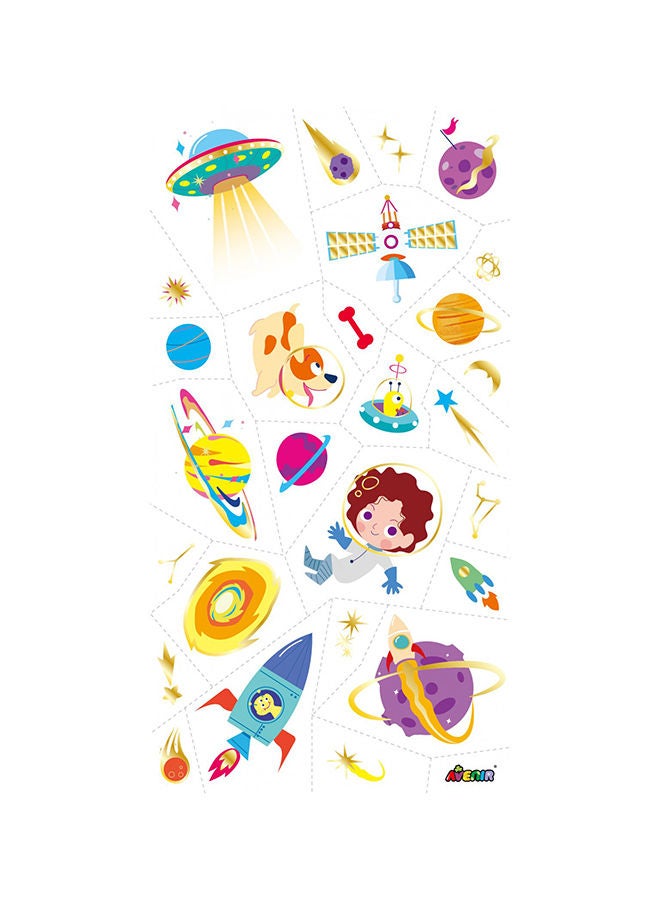 Avenir ملصق وشم فضاء 53 قطعة مجموعة من الوشوم المؤقتة حبر مائي عالي الجودة آمن وسهل التطبيق والإزالة يدوم 3-5 أيام للأطفال 3+ - Image 5