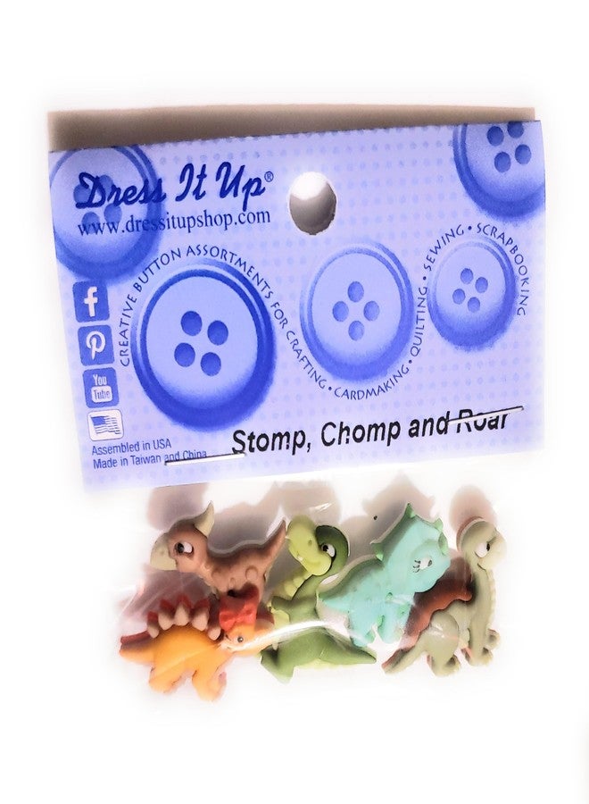 Dress It Up The Playful Dinosaur Collection by Dress It Up Buttons and Embellishments - 5 Pieces - Stomp, Chomp and Roar - Image 2