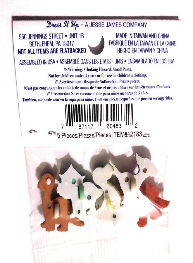 Dress It Up The Playful Dinosaur Collection by Dress It Up Buttons and Embellishments - 5 Pieces - Stomp, Chomp and Roar - Image 3