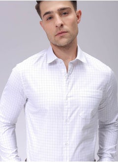 The Indian Garage Co Men Slim Fit Checkered Full Sleeves Cutaway Collar Formal Shirt  - Image 1