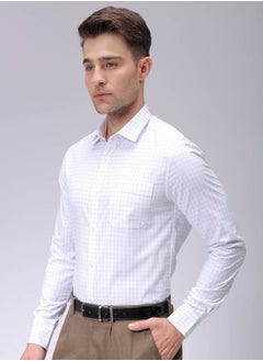 The Indian Garage Co Men Slim Fit Checkered Full Sleeves Cutaway Collar Formal Shirt  - Image 3