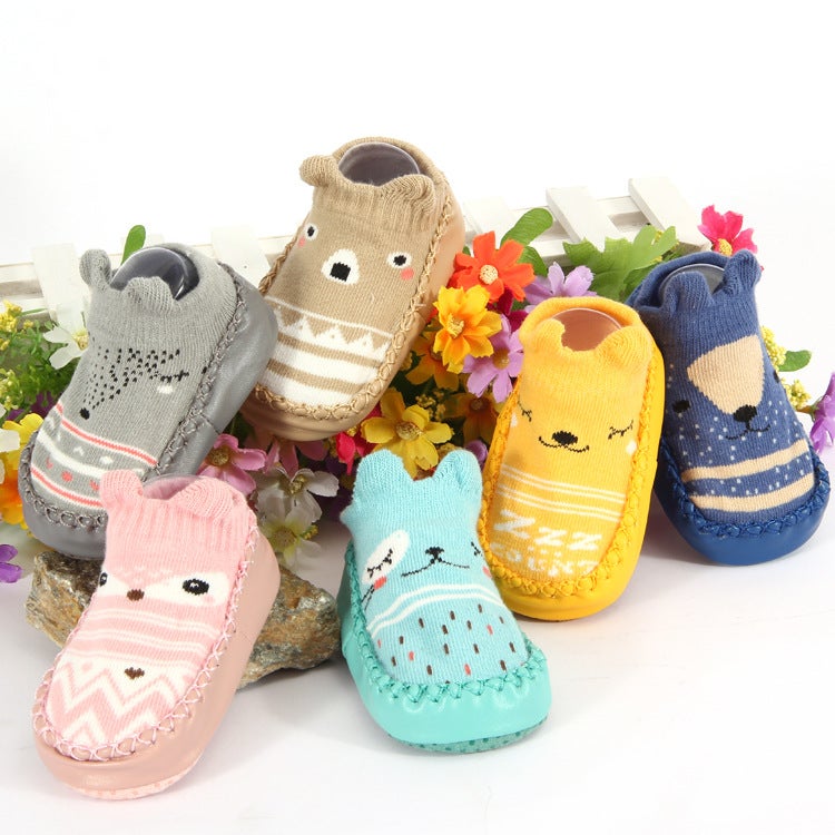 Children's Non-Slip Cartoon Floor Socks – Combed Cotton Baby Toddler Shoes - Image 3