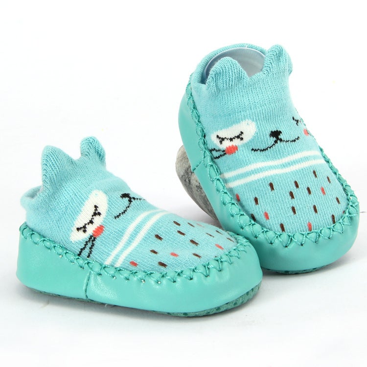 Children's Non-Slip Cartoon Floor Socks – Combed Cotton Baby Toddler Shoes - Image 1
