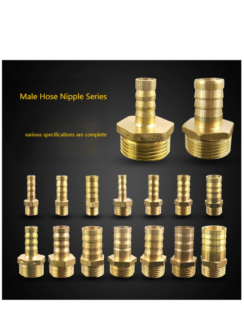 GA Brass Male Hose Nipple, BSPT External Thread,  Hose Nozzle, Copper heavy duty  copper  Style Fitting(2 pcs set) Male 3/4 inch*19mm - Image 2