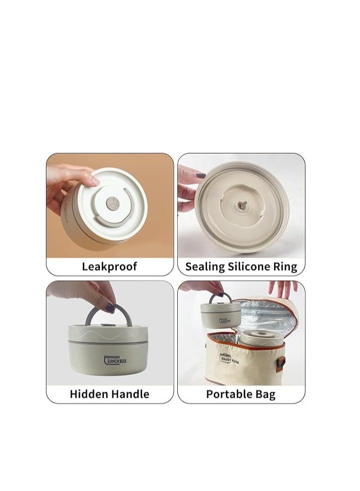 صندوق غداء حراري قابل للاستخدام في الميكروويف - حاويات معزولة مانعة للتسرب - Image 3