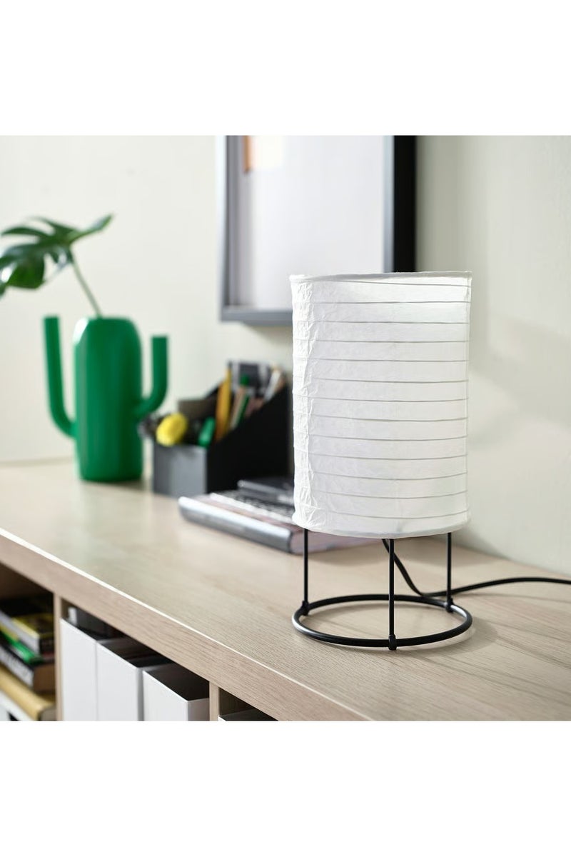 Selecto Hub Modern Table Lamp, Steel Frame, Rice Paper Shade, 8.6 W, Shade Diameter 15 cm, Height 29 cm, White/black - Image 3