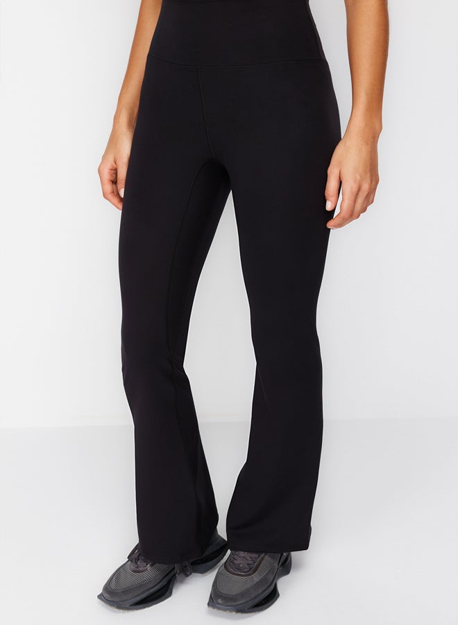 trendyol Black Brushed Soft Fabric Flare Yoga Knitted Sports Leggings  - Image 1