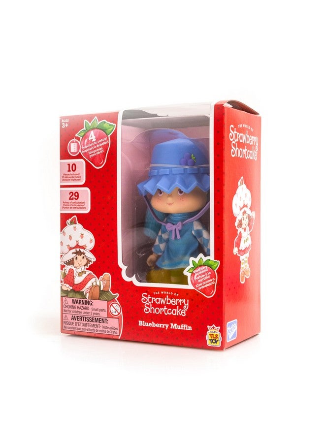 The Loyal Subjects Strawberry Shortcake 5.5-inch Blueberry Muffin Poseable Scented Fashion Doll with 4 Surprise Reveal Accessories - Image 2