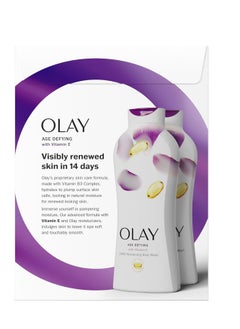 Olay Olay Body Wash Age Defying with Vitamin E & B3 Complex, Moisturizing Visibly Smooth Skin, 22 fl oz, (Pack of 2)  - Image 2