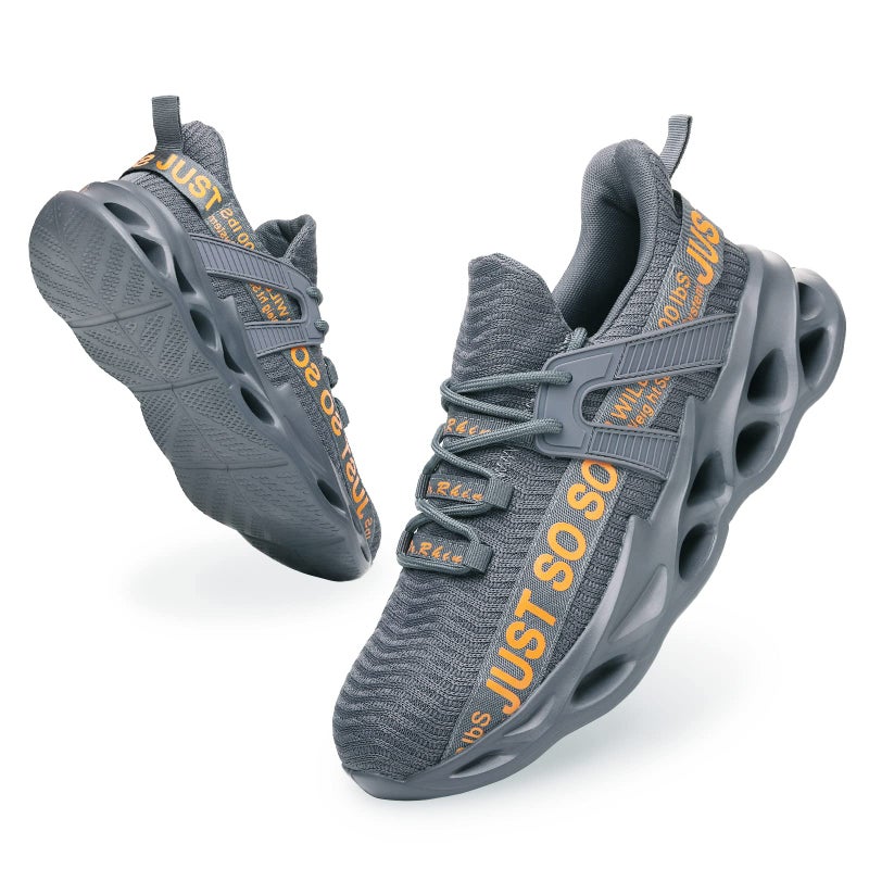 Furuian Steel Toe Shoes for Women Men Lightweight Slip On Safety Work Shoes Comfortable Steel Toe Sneakers Grey - Image 1