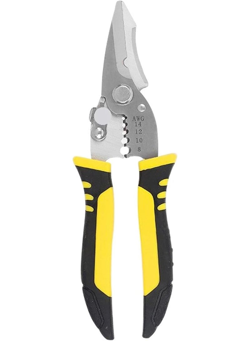 GGOOT Wire Stripping Pliers Multifunctional Electrician Special Wire Splitting Pliers Universal Industrial Hardware Tools Cable Pliers(Style8 19.1cm)  - Image 1