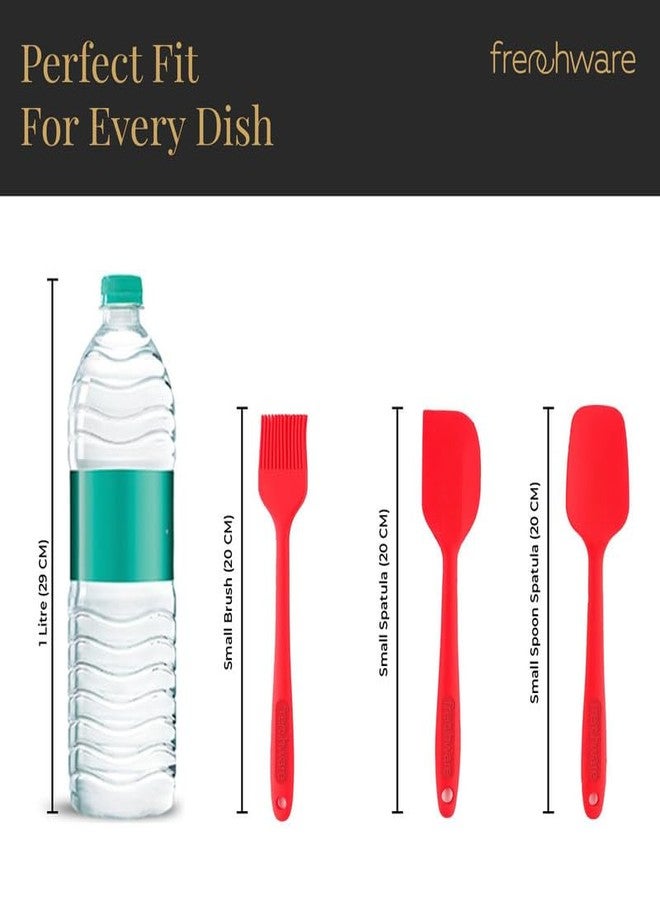 Frenchware Non-Stick Premium Silicone Spatula for Cooking, Baking & Mixing| Heat-Resistant up to 230°C| Food-Grade & BPA-Free | Dishwasher Safe | FDA Approved (Set of 3 - Spatulas) - Image 3