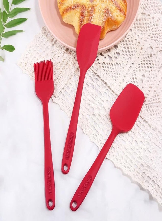 Frenchware Non-Stick Premium Silicone Spatula for Cooking, Baking & Mixing| Heat-Resistant up to 230°C| Food-Grade & BPA-Free | Dishwasher Safe | FDA Approved (Set of 3 - Spatulas) - Image 1