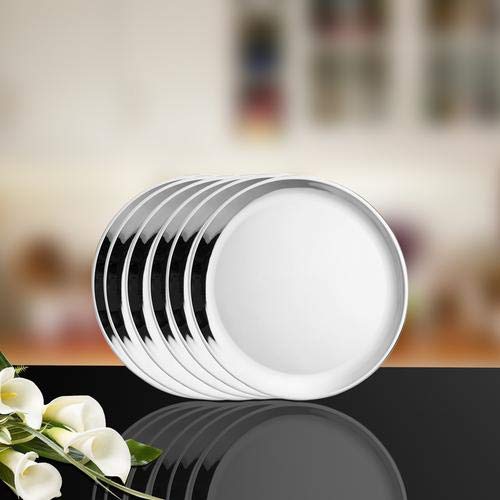 Shri & Sam Shri & Sam Budget High Grade Stainless Steel Full Plate Set, 6 Pieces, Silver  - Image 1