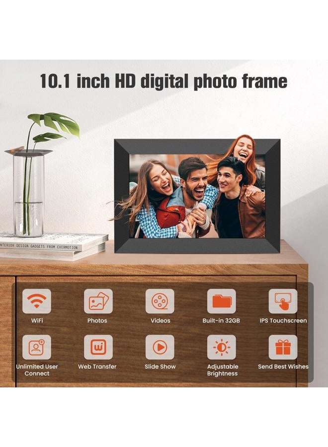 BIGASUO 10.1 Inch WiFi Digital Picture Frame, IPS HD Touch Screen Cloud Smart Photo Frames with Built-in 32GB Memory, Wall Mountable, Auto-Rotate, Share Photos Instantly from Anywhere - Image 3