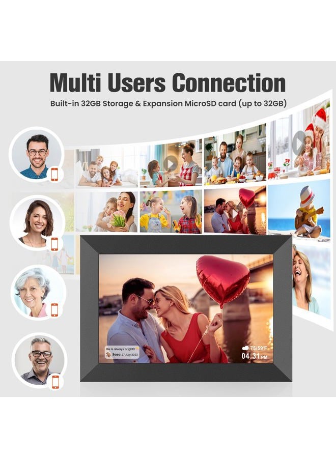 BIGASUO 10.1 Inch WiFi Digital Picture Frame, IPS HD Touch Screen Cloud Smart Photo Frames with Built-in 32GB Memory, Wall Mountable, Auto-Rotate, Share Photos Instantly from Anywhere - Image 5