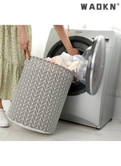 WAOKN Laundry Baskets Foldable, 65L Waterproof Laundry Basket, Collapsible Laundry Hamper Washing Bin Clothes Bag Organizer Basket, Storage Wash Basket Hamper for Toys Clothes Bedroom  - Image 4