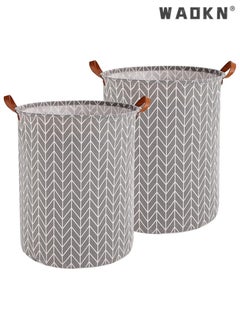 WAOKN Laundry Baskets Foldable, 65L Waterproof Laundry Basket, Collapsible Laundry Hamper Washing Bin Clothes Bag Organizer Basket, Storage Wash Basket Hamper for Toys Clothes Bedroom  - Image 1