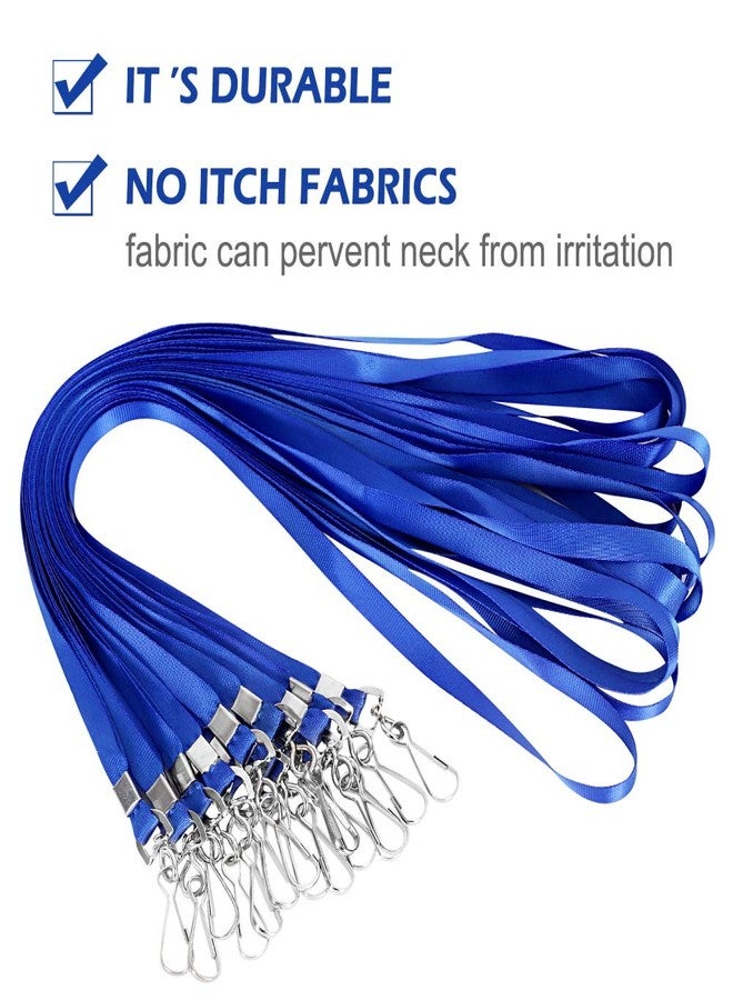 Antspirit Lanyards for Id Badges 50pcs Lanyard with Clip Swivel Hooks for Name Tag ID Badge Holder, Employees, Students, Attendees (50, Blue) - Image 3