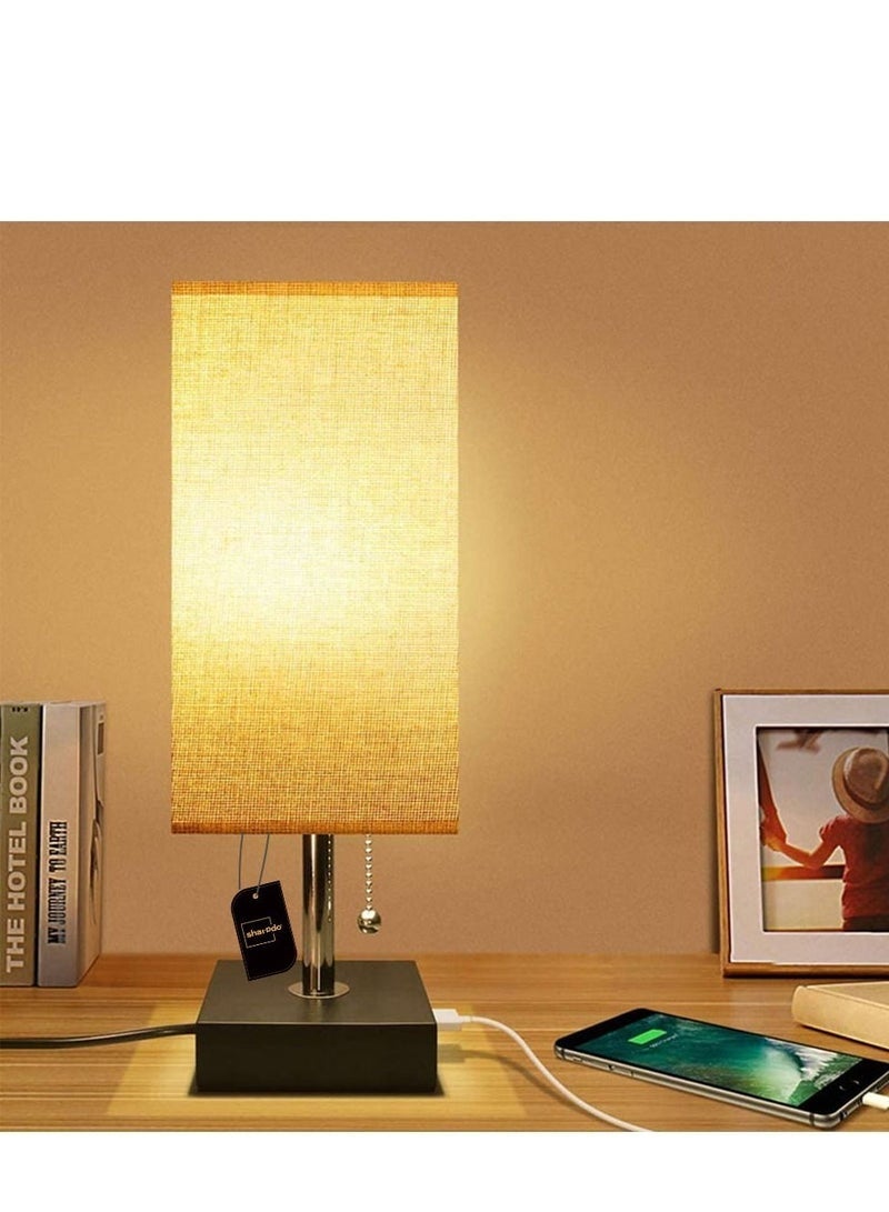 كيلا مصباح طاولة بغطاء قماشي مزود بمنفذ شحن USB - Image 2