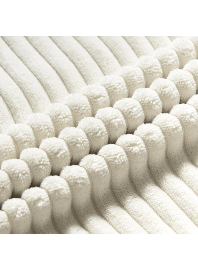 Beauenty Cushion Cover, 40 x 40 cm, Cream Corduroy, Set of 2, Striped Pattern, Cushion Covers, Sofa Cushion, Couch Cushion, Decorative Cushion Cover, Living Room - Image 4