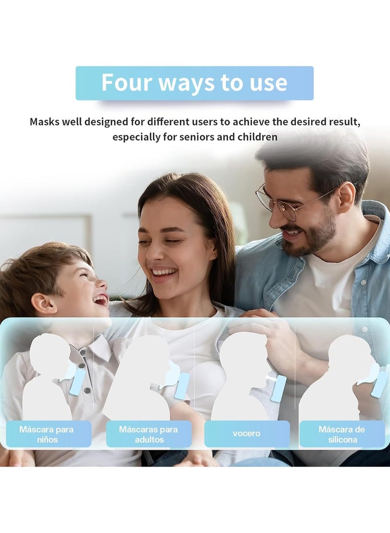 New Mini Nebulizer Machine for Adults & Kids, Upgrade Portable Nebuliser USB Rechargeable Handheld Nebuliser with 2 Mask, 1 Adjustable Atomization Steam Inhaler for Home, Reusable, Silent and Ultrasonic Micro-grid Electronic Atomizer