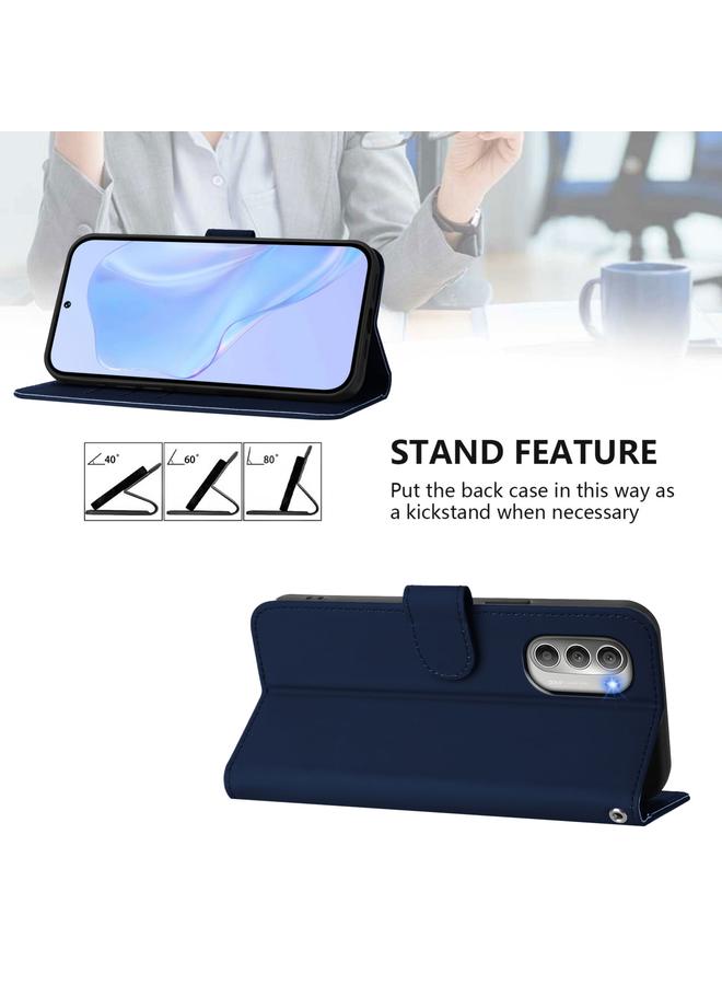 S-TOP Case For Motorola Moto G51 5G Skin Feel Solid Color Leather Phone Case with Lanyard - Image 3