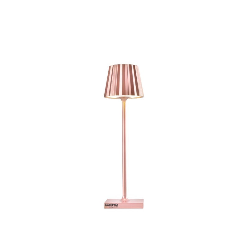 Sompex Troll Nano Table Lamp (Glossy finish) | Indoor & Outdoor | 2 light colours | Stepless touch dimmer | 1.6W LED Battery Operated | Aluminium | 54 (splash and dust proof) 10 x 21 cm - Rose Gold - Image 1