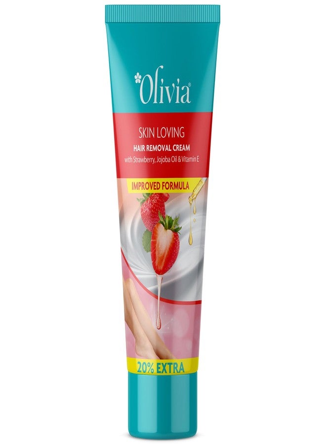 أوليفيا كريم أوليفيا لإزالة الشعر بالفراولة مع زيت الجوجوبا وفيتامين هـ | إزالة الشعر للنساء | تركيبة مرطبة لبشرة ناعمة | مناسب للبشرة الحساسة | 60 غرام - Image 2