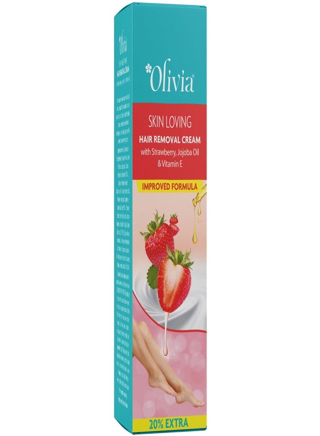 أوليفيا كريم أوليفيا لإزالة الشعر بالفراولة مع زيت الجوجوبا وفيتامين هـ | إزالة الشعر للنساء | تركيبة مرطبة لبشرة ناعمة | مناسب للبشرة الحساسة | 60 غرام - Image 3