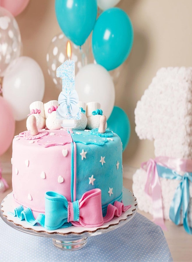 ElekFX Birthday Candle for Cake, Blue Bow Number Candles, 2.76 inch Number Happy Birthday Candle, Cake Topper Decoration for Birthday Party (Number 1) - Image 4