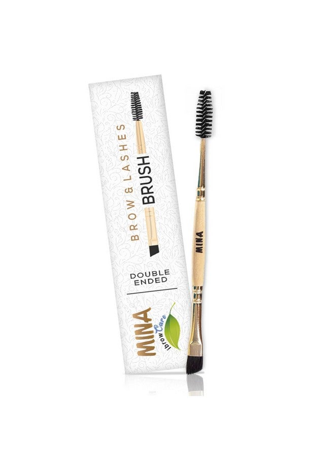 MinaiBrow Mina Ibrow Duo Mascara Eyebrow Brush ; Premium Quality Angled Eyebrow Brush And Spoolie Brush For Eyebrow Pomade, Henna, Liner, Shaper, Wax, Lamination, Tint & Makeup - Image 1