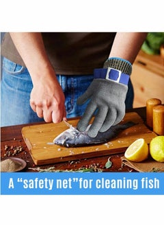 Y&D Cut Resistant Gloves-Stainless Steel Wire Metal Mesh Butcher Safety Work Gloves for Meat Cutting, and fishing Grey  2PCS (M)  - Image 3