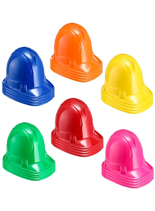 Gejoy 24 Pcs Construction Party Hats Bulk Plastic Construction Hard Hat Suitable for Worker Costume Role Playing Birthday Supplies Dress Up Party - Image 1