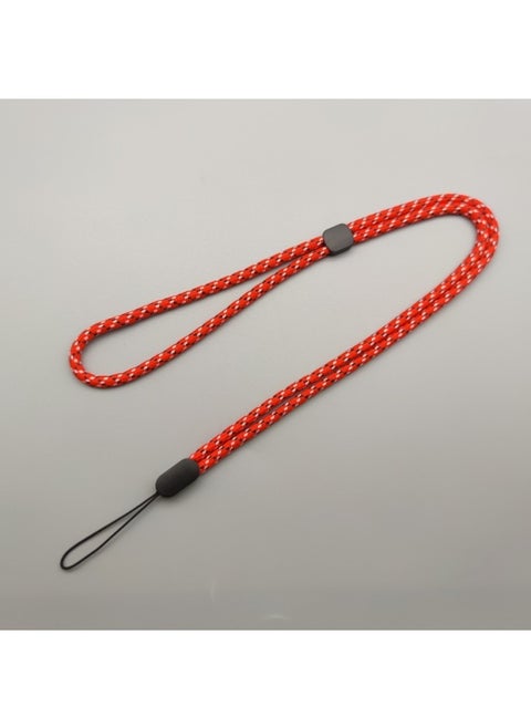 Adjusting Mobile Phone Lanyard U Disk Short Lanyard Intercom Camera Bluetooth Speaker Key Anti-lost Thick Wrist Rope-Specifications Support Image Upload:Bold Halter Neck Lanyard-long Style-red And White