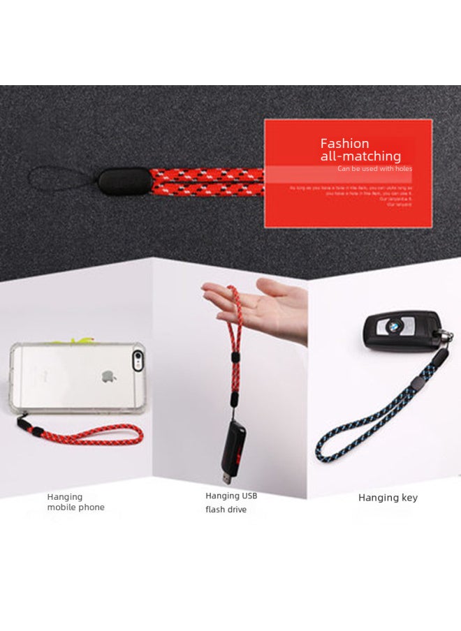 Adjusting Mobile Phone Lanyard U Disk Short Lanyard Intercom Camera Bluetooth Speaker Key Anti-lost Thick Wrist Rope-Specifications Support Image Upload:Bold Halter Neck Lanyard-long Style-red And White