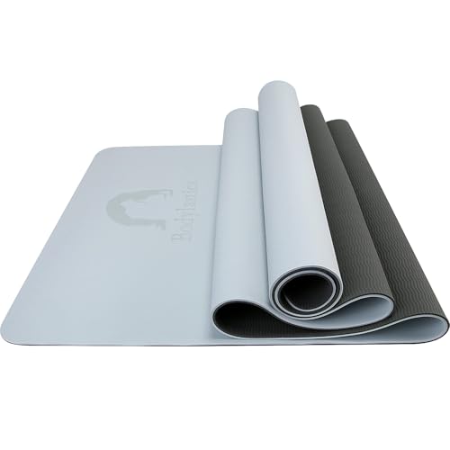 Bodylastics Yoga Mat for Men and Women with Carry Bag TPE 6ft x 2ft x 6mm Large Size Anti Slip & Anti Tear Workout Mat (Matcha Green/Black) - Image 2