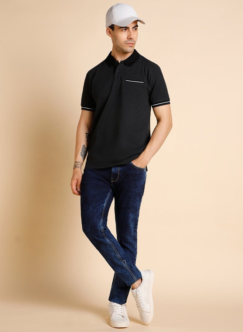 Dennis Lingo Black T-Shirt for Men, Essential Comfort  - Image 1